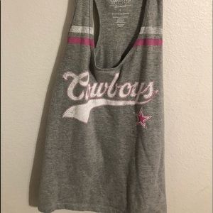 Cute grey and pink cowboys tank size small